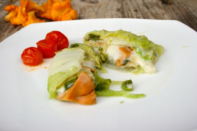 Chinakohlroulade mit Pfifferlingen - goats.today